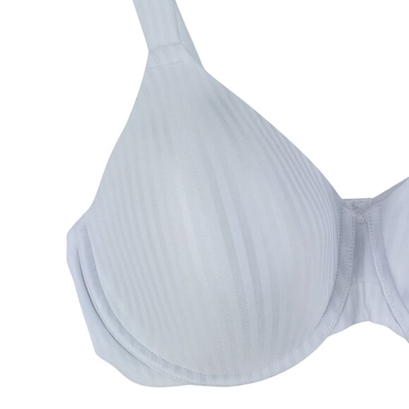 Playtex White T-Shirt Bra 42D Smooth Padded Underwire Stripe Design - Picture 4 of 6
